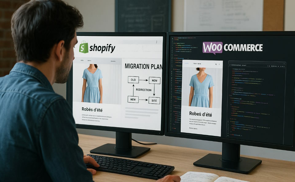 migration seo Shopify woocommerce